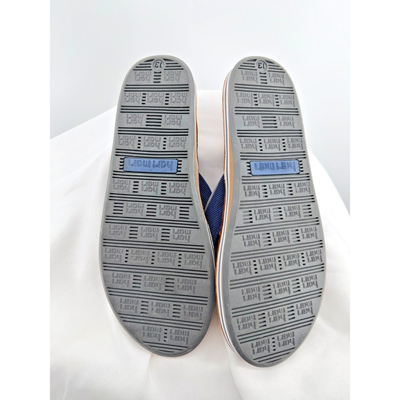 Hari Mari Flip Flop Sandals Navy Brown Casual Beach Summer Comfort Size 13